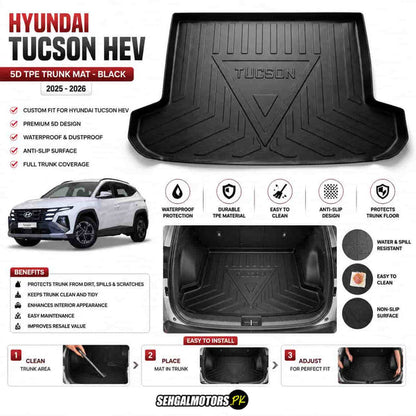 Hyundai Tucson HEV 5D TPE Trunk Mat - Black 2025 - 2026