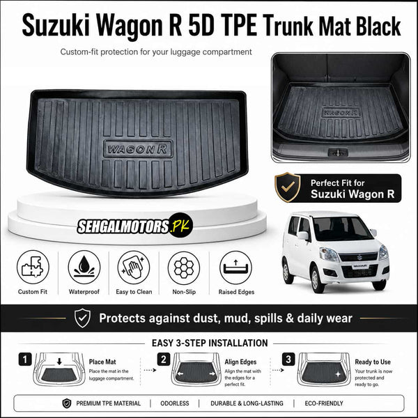 Suzuki Wagon R 5D TPE Trunk Mat Black 2014 - 2025