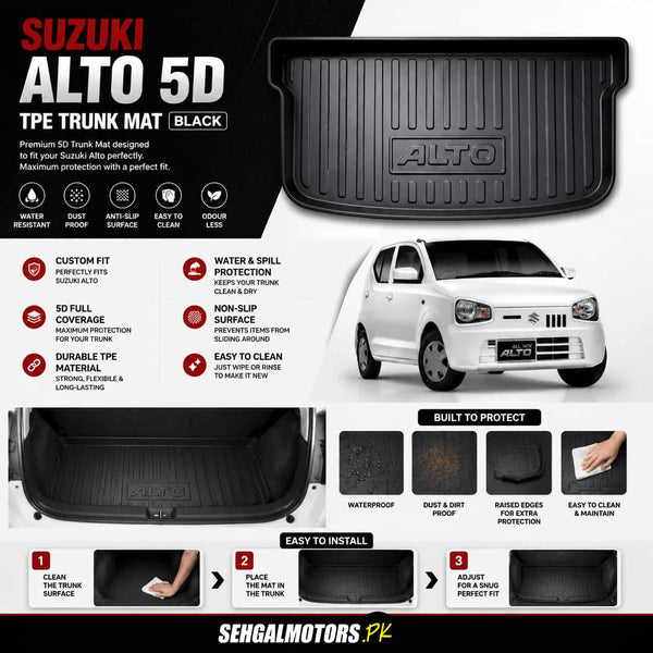 Suzuki Alto 5D TPE Trunk Mat Black 2018 - 2026