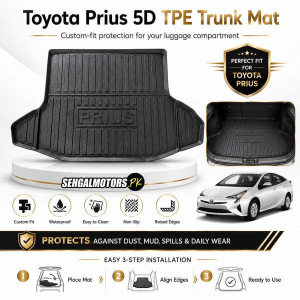 Toyota Prius 5D TPE Trunk Mat 2016 - 2022 - Cargo Boot Liner Diggi Protection Tray Cover