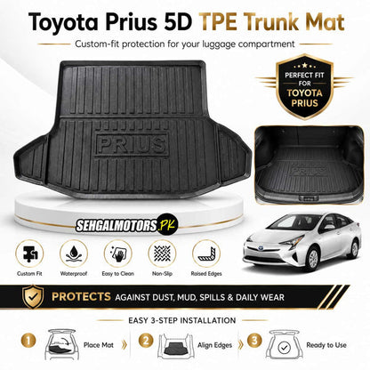 Toyota Prius 5D TPE Trunk Mat 2016 - 2022 - Cargo Boot Liner Diggi Protection Tray Cover