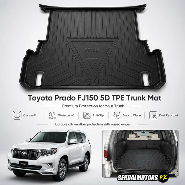 Toyota Prado Fj150 5D TPE Trunk Mat 2009 - 2023 - Cargo Boot Liner Diggi Protection Tray Cover