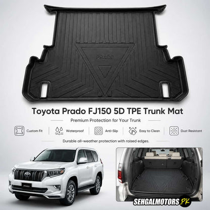 Toyota Prado Fj150 5D TPE Trunk Mat 2009 - 2023 - Cargo Boot Liner Diggi Protection Tray Cover