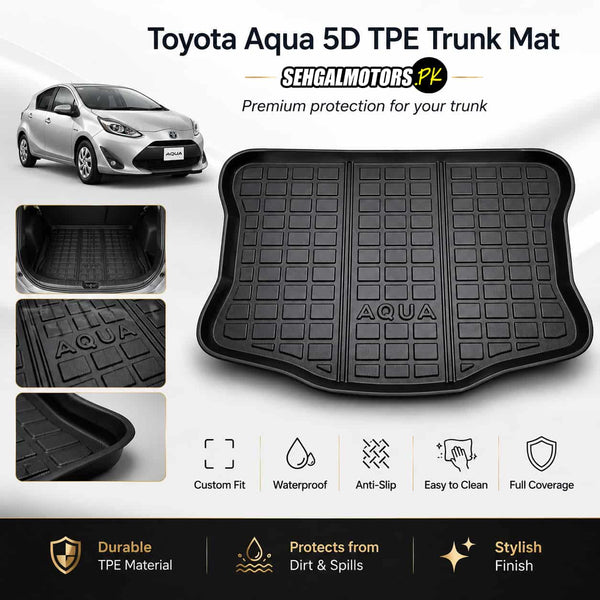 Toyota Aqua 5D TPE Trunk Mat 2011 - 2026 - Cargo Boot Liner Diggi Protection Tray Cover