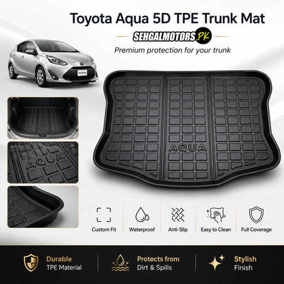 Toyota Aqua 5D TPE Trunk Mat 2011 - 2026 - Cargo Boot Liner Diggi Protection Tray Cover
