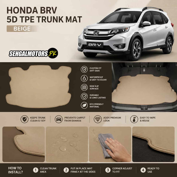 Honda BRV 5D TPE Trunk Mat Beige 2017 - 2026