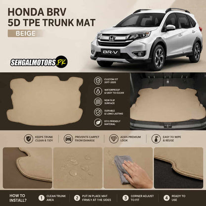Honda BRV 5D TPE Trunk Mat Beige 2017 - 2026