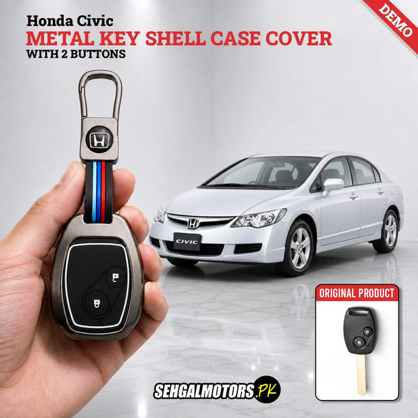 Honda Civic Metal Key Shell Case Cover With 2 Buttons 2006 - 2011 - Replacement Casing