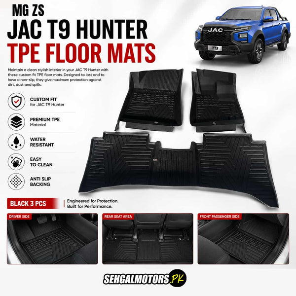 JAC T9 Hunter TPE Floor Mats 3Pcs 2025 - 2026