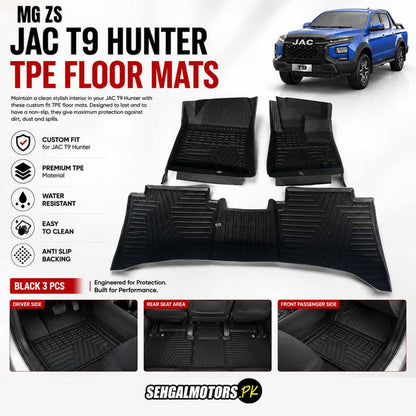 JAC T9 Hunter TPE Floor Mats 3Pcs 2025 - 2026