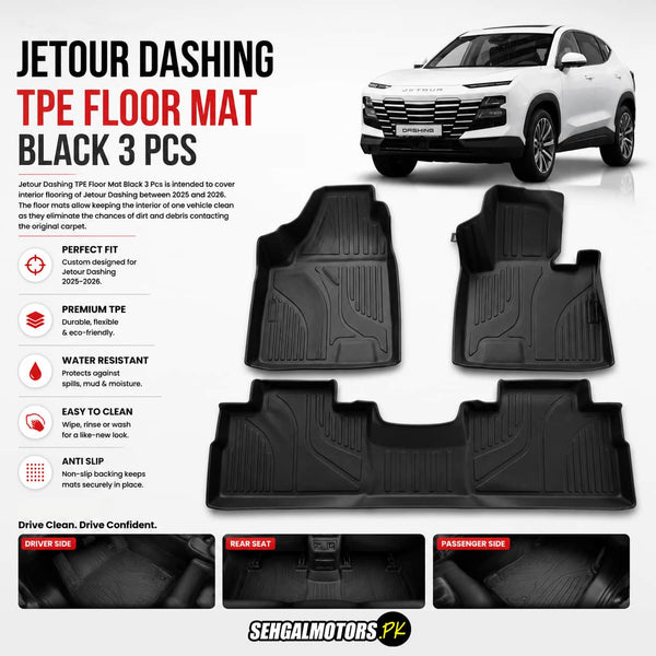 Jetour Dashing TPE Floor Mat Black 3 Pcs 2025 - 2026