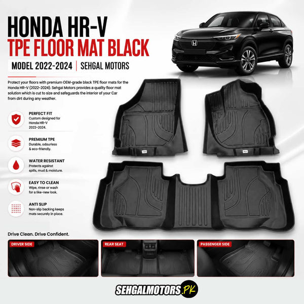 Honda HRV TPE Floor Mats Black 2022 - 2026