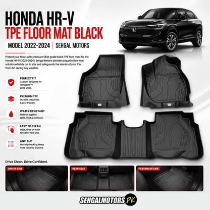 Honda HRV TPE Floor Mats Black 2022 - 2026