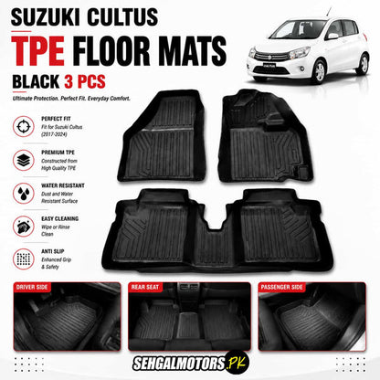 Suzuki Cultus TPE Floor Mats Black 3 Pcs 2017 - 2026