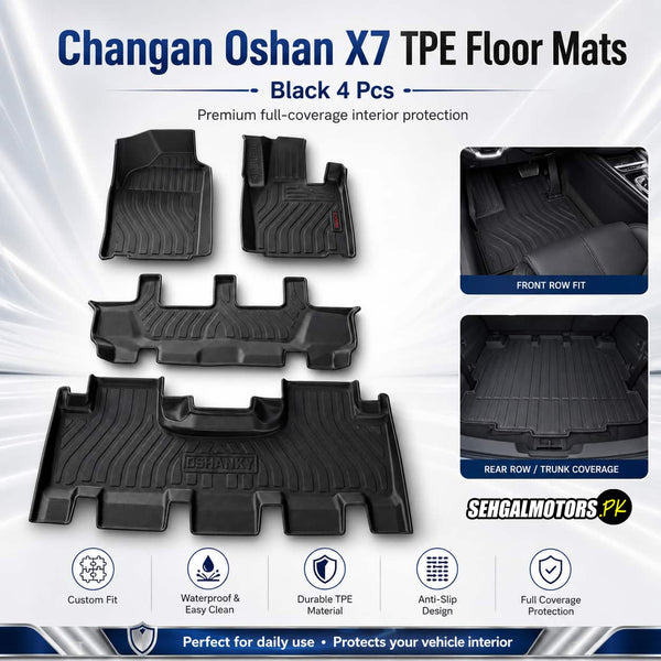 Changan Oshan X7 TPE Floor Mats Black 4 Pcs 2022 - 2026