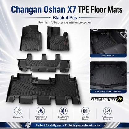 Changan Oshan X7 TPE Floor Mats Black 4 Pcs 2022 - 2026
