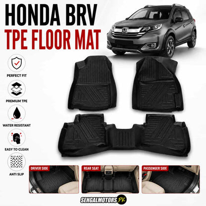 Honda BRV TPE Floor Mats Black 3 Pcs 2017 - 2026