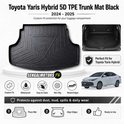 Toyota Yaris 5D TPE Trunk Mat Black 2024 - 2026