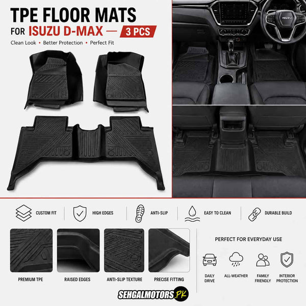 Isuzu D-Max TPE Floor Mats 3 Pcs 2025 - 2026
