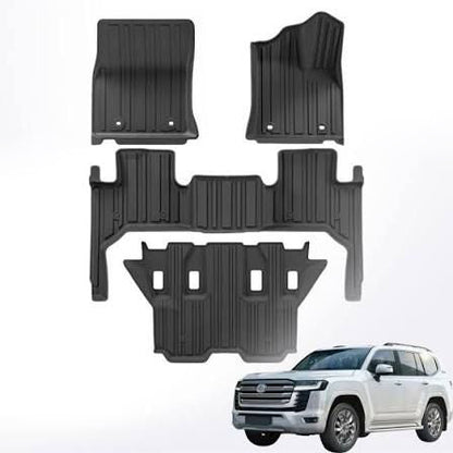 Toyota Land Cruiser  LC300 TPE Floor Mats Black 4 Pcs 2022 - 2026