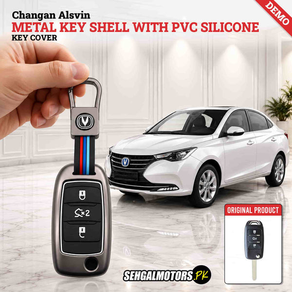 Changan Alsvin Metal Key Shell With PVC Silicone Key Cover 2021 - 2026 - 3 Buttons