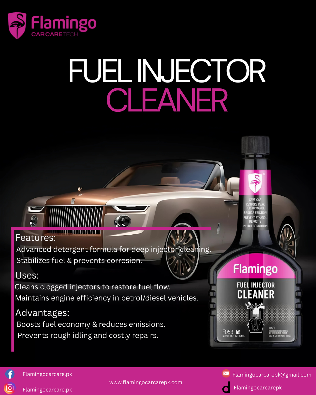 Flamingo Fuel Injector Treatment 355ml – Fuel System Care & Protection