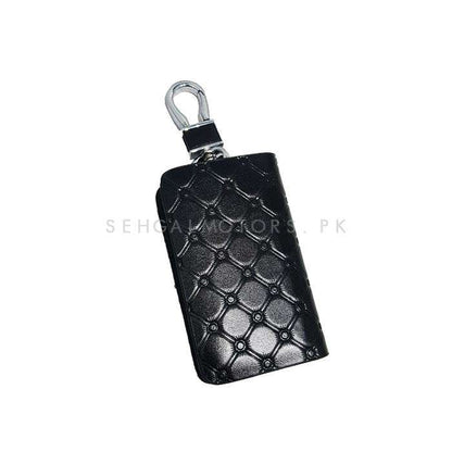Gucci Black Leather Key Cover Pouch - Case Black