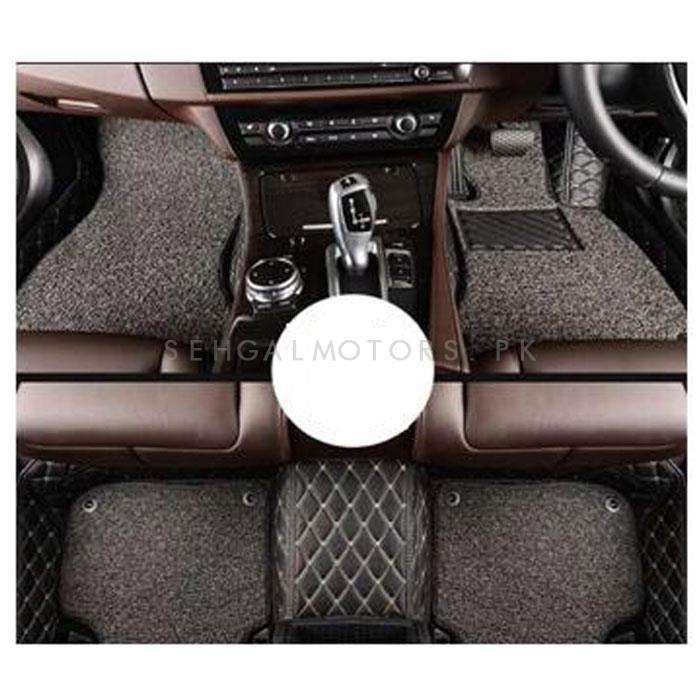 Toyota Fortuner 9D Floor Mats Mix Thread Black and Grey 3Pcs 2016 - 2026
