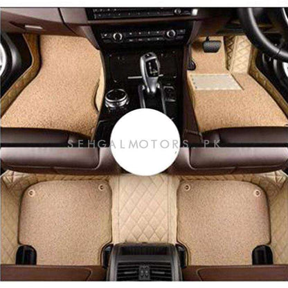 Toyota Corolla 9D Floor Mat Mix Thread Beige Grass 2014 - 2026 - 3 Pcs