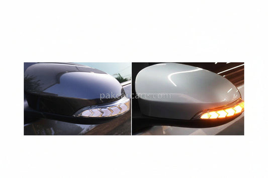 Toyota Corolla/Premio/Aqua/Yaris Neon Style Side Mirror - Yellow Indicator - with White Parking Light