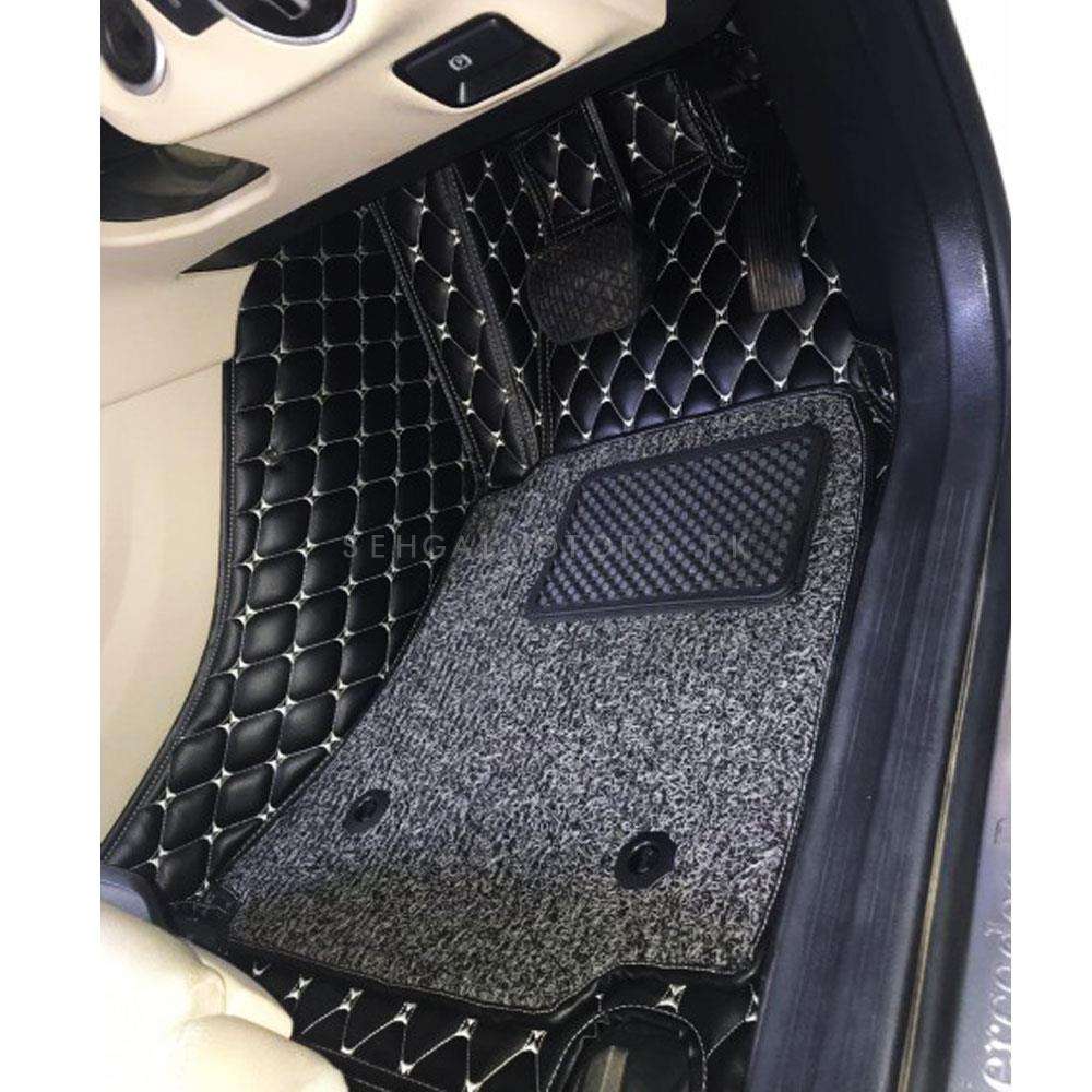 Toyota CHR 9D Floor Mats Mix Thread Black with Grey Grass 2016 - 2020 - -  Multi Color Thread - 3 Pcs