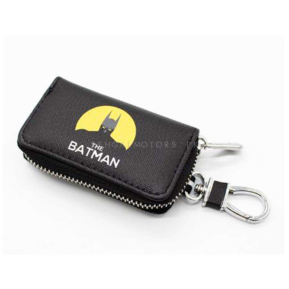 Batman Zipper Matte Leather Key Cover Pouch V2 with Keychain Ring