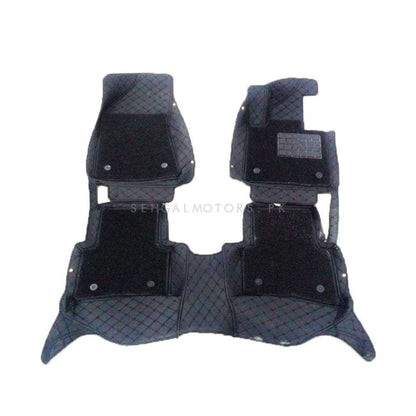 KIA Sportage 9D Floor Mats Mix Thread  Grass 3 Pcs 2019 - 2024 - Black With Black