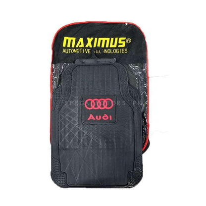 Audi PVC Floor Mat Red and Black Mix Design - Foot Mat For Car