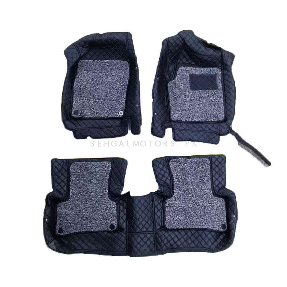 Toyota CHR 9D Floor Mats Mix Thread Black with Grey Grass 2016 - 2020 - -  Multi Color Thread - 3 Pcs