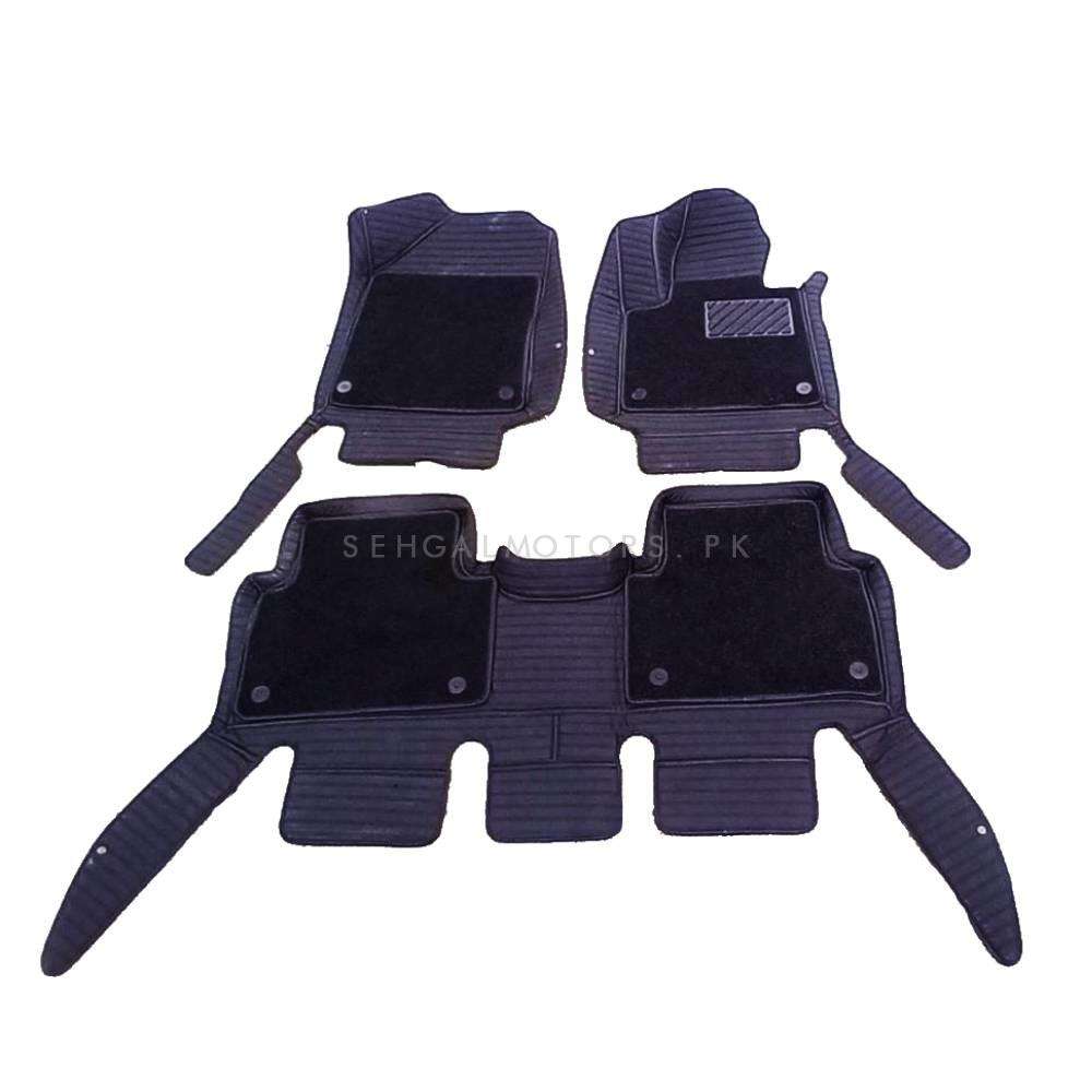 Kia Sorento 9D Lining Floor Mats Mix Thread Grass 3 Pcs 2021 - 2024 - Black With Black