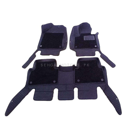 Kia Sorento 9D Lining Floor Mats Mix Thread Grass 3 Pcs 2021 - 2024 - Black With Black