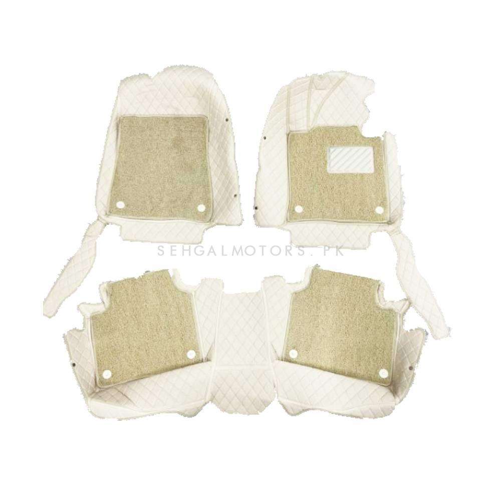 Hyundai Sonata 9D Floor Mats Mix Thread Grass 3 Pcs 2021 - 2024 - Beige With Beige