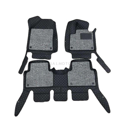 KIA Sorento 9D Floor Mats Mix Thread Grass 3 Pcs 2021 - 2024 - Black With Grey