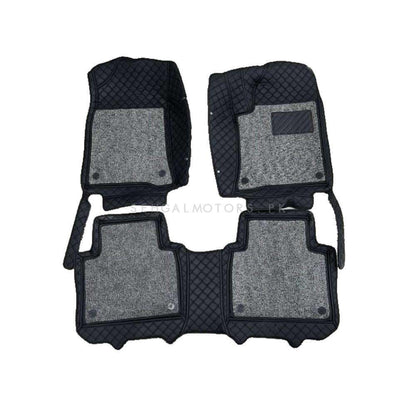Proton X70 9D Floor Mats Mix Thread Grass 3 Pcs 2020 - 2025 - Black With Grey