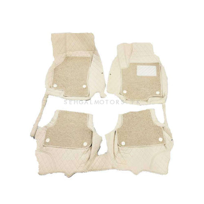 Audi A3 9D Floor Mats Mix Thread 3 Pcs 2014 - 2021 - Beige With Beige Grass