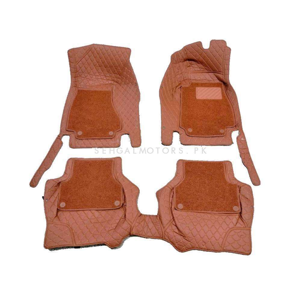 Audi A5 9D Floor Mats Mix Thread Brown With Brown Grass 3Pcs 2017 - 2025