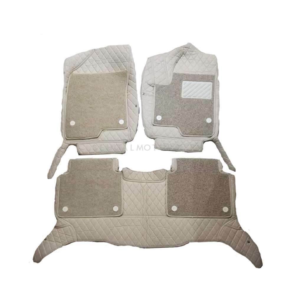 Haval Jolion 9D Floor Mats Mix Thread 3 Pcs 2021 - 2026 - Beige With Beige Grass