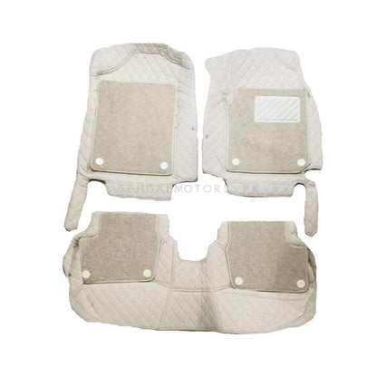 KIA Picanto 9D Floor Mats Mix Thread Grass 3 Pcs 2019 - 2026 - Beige With Beige