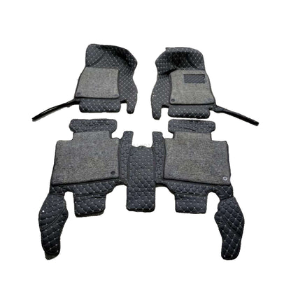 Toyota Fortuner 9D Floor Mats Mix Thread Black and Grey 3Pcs 2016 - 2026