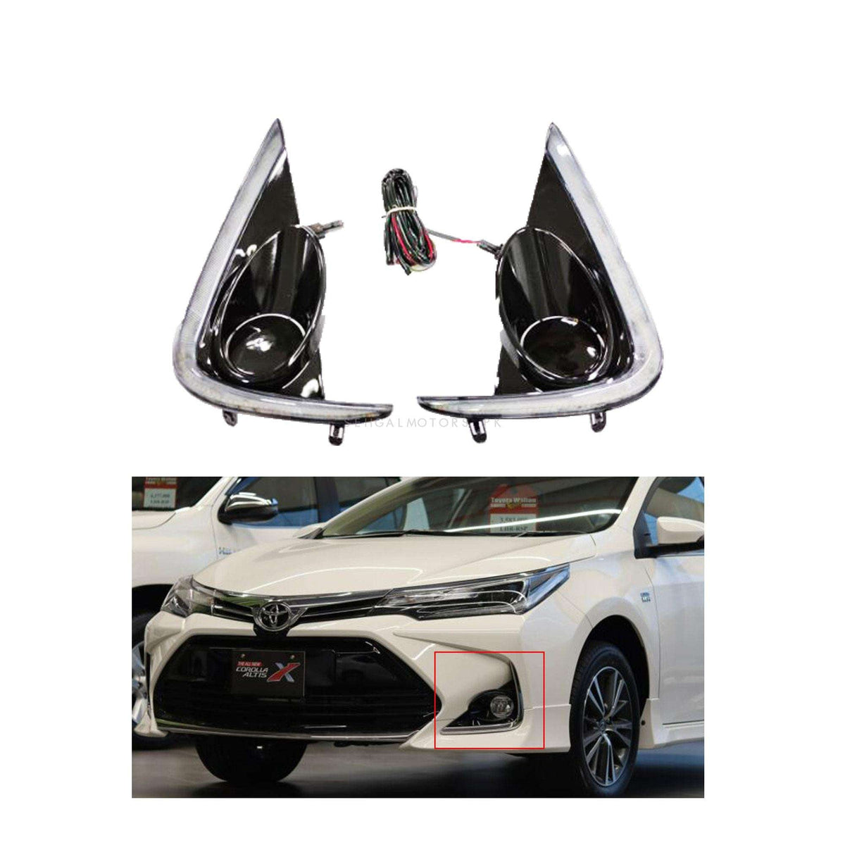 Toyota Corolla Fog Lamps Light LED DRL Cover 2021 - 2026
