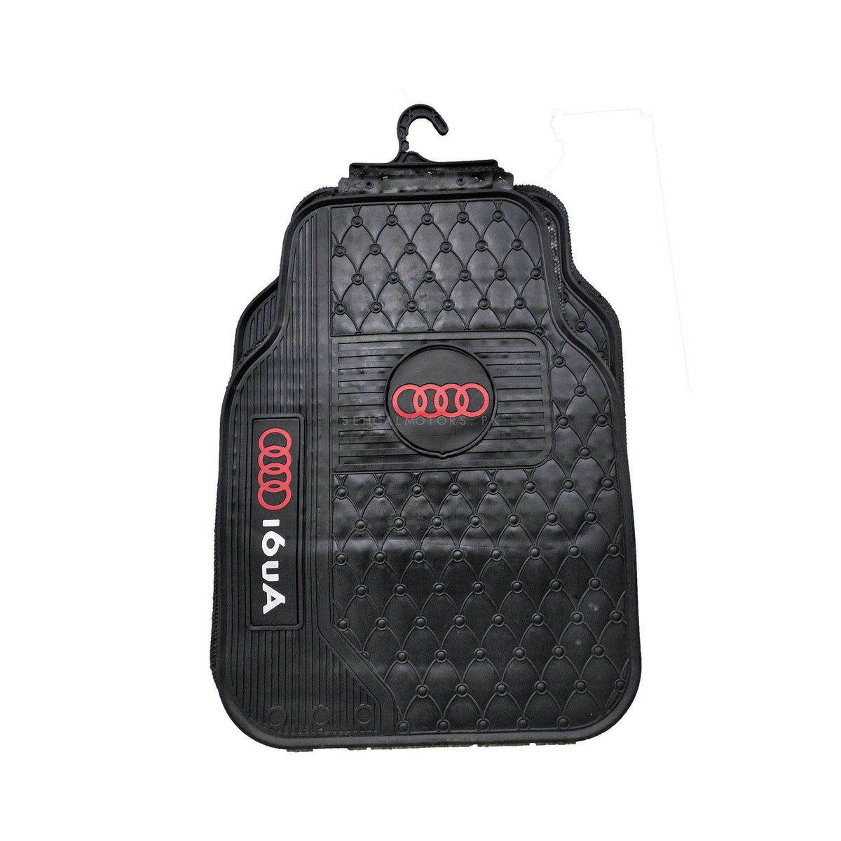 Audi Universal PVC Rubber Floor Mat Black Desing B Mix Design 5 Pcs - Foot Mat For Car