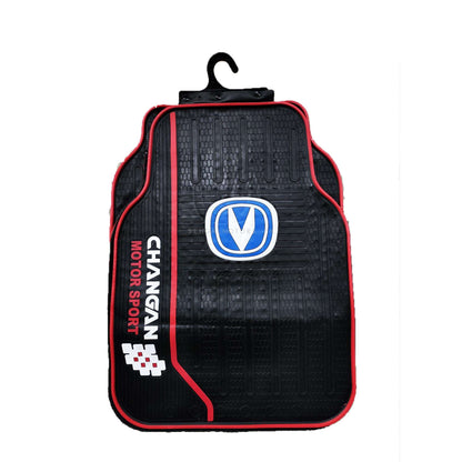 Changan Motors Sports Universal PVC Rubber Floor Mat Mix Design 5 Pcs - Foot Mat For Car