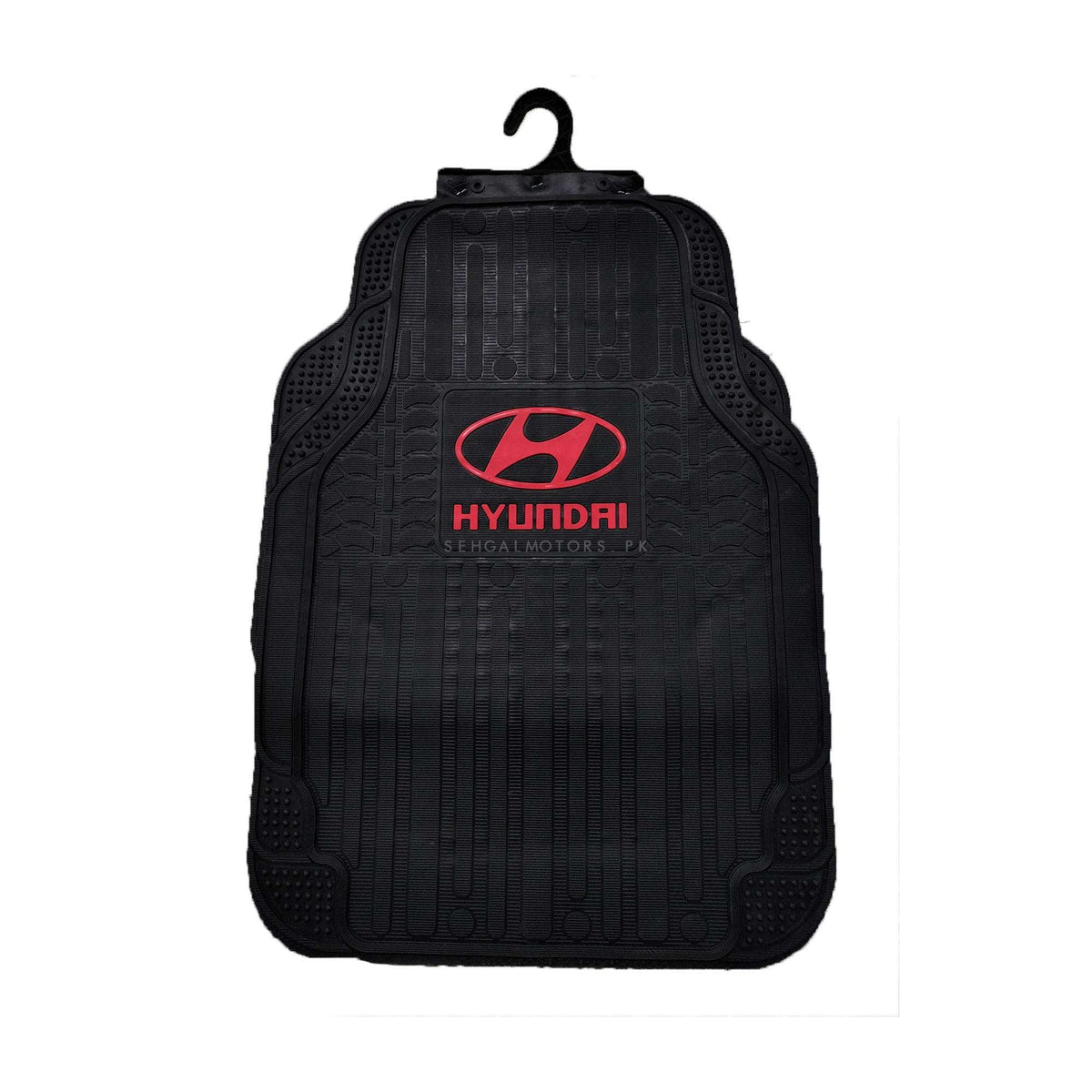 Hyundai Universal PVC Rubber Floor Mat Black Mix Design 5 Pcs - Foot Mat For Car