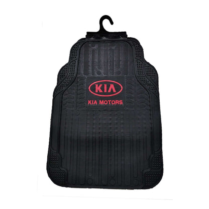 KIA Motors Universal PVC Rubber Floor Mat Black Red Mix Design 5 Pcs - Foot Mat For Car